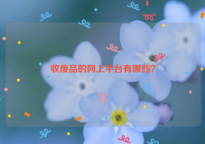 收廢品的網(wǎng)上平臺有哪些？