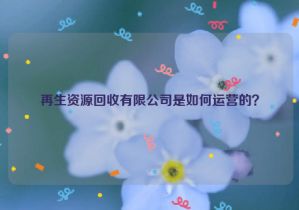 再生資源回收有限公司是如何運(yùn)營(yíng)的？