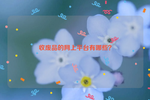 收廢品的網(wǎng)上平臺有哪些？